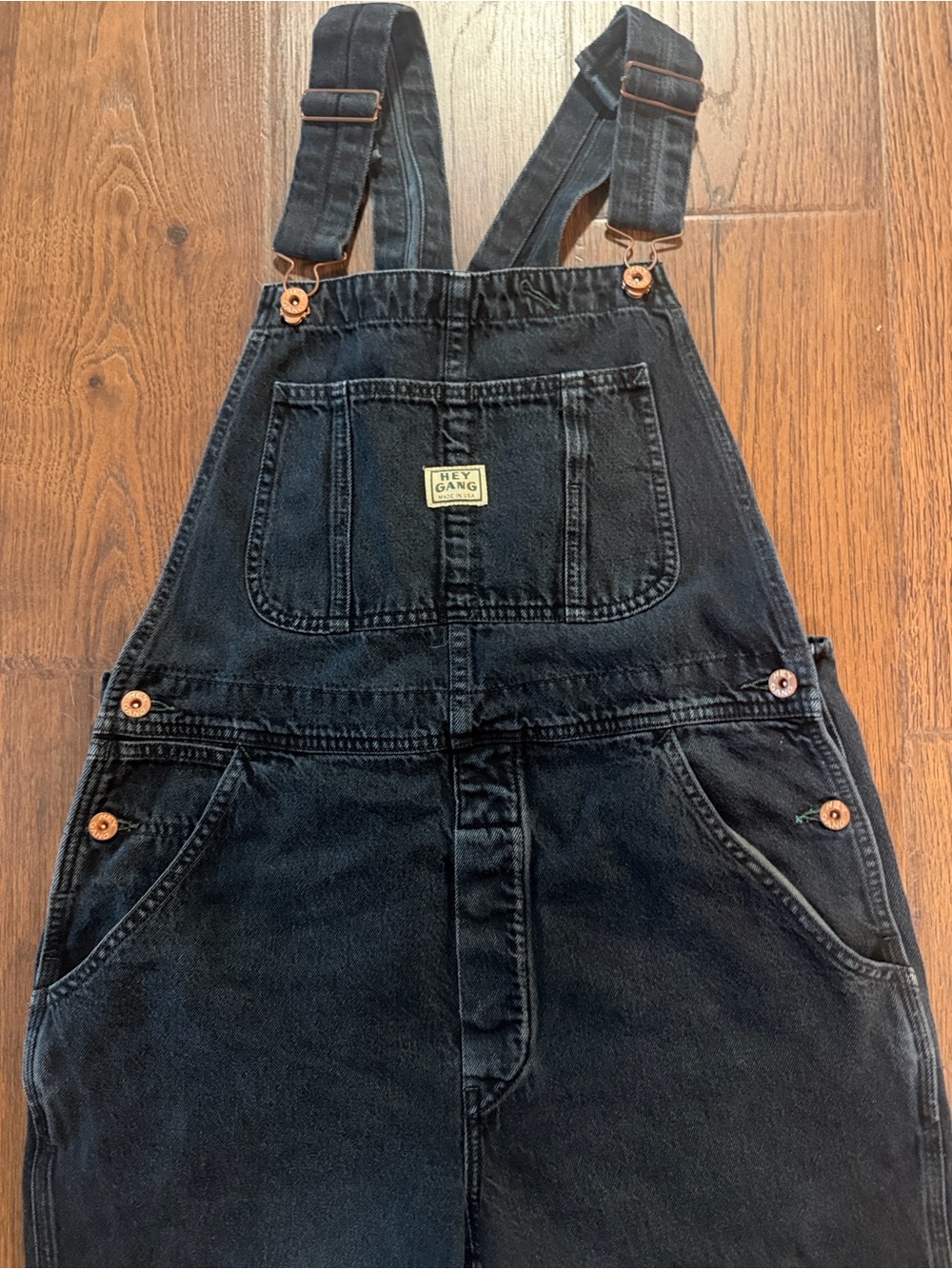 Hey Gang Thick Denim Miner Overalls Black Size 3, Large. Rare!
